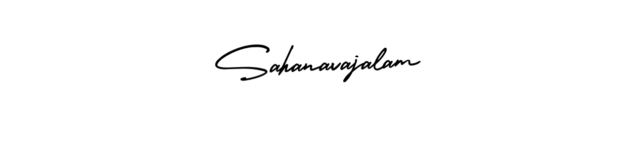 Make a beautiful signature design for name Sahanavajalam. With this signature (AmerikaSignatureDemo-Regular) style, you can create a handwritten signature for free. Sahanavajalam signature style 3 images and pictures png