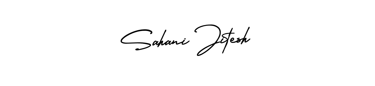 It looks lik you need a new signature style for name Sahani Jitesh. Design unique handwritten (AmerikaSignatureDemo-Regular) signature with our free signature maker in just a few clicks. Sahani Jitesh signature style 3 images and pictures png