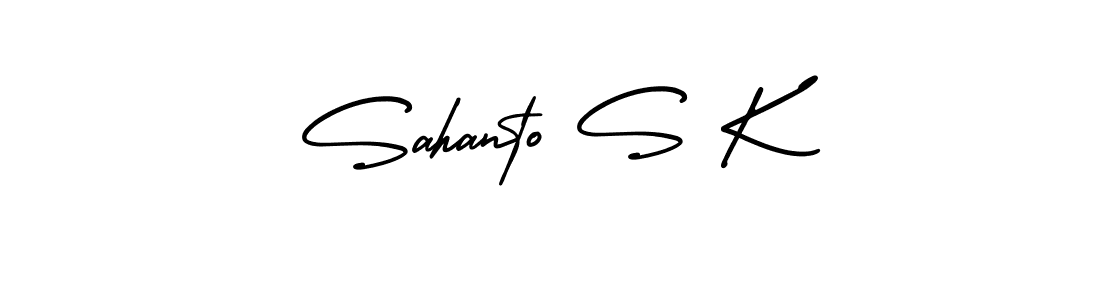 if you are searching for the best signature style for your name Sahanto S K. so please give up your signature search. here we have designed multiple signature styles  using AmerikaSignatureDemo-Regular. Sahanto S K signature style 3 images and pictures png