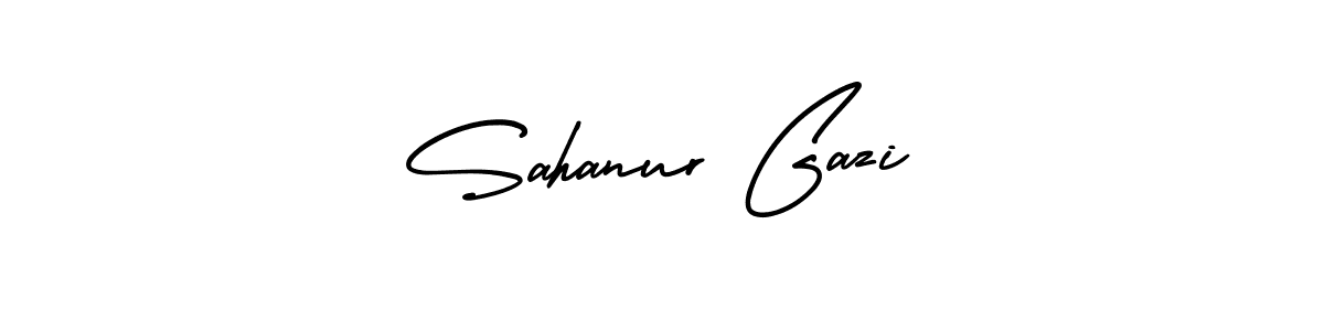 This is the best signature style for the Sahanur Gazi name. Also you like these signature font (AmerikaSignatureDemo-Regular). Mix name signature. Sahanur Gazi signature style 3 images and pictures png