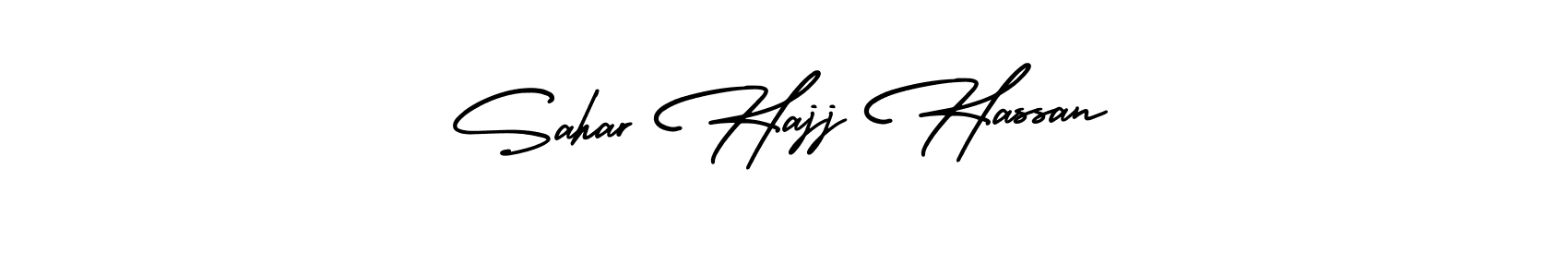 How to make Sahar Hajj Hassan name signature. Use AmerikaSignatureDemo-Regular style for creating short signs online. This is the latest handwritten sign. Sahar Hajj Hassan signature style 3 images and pictures png