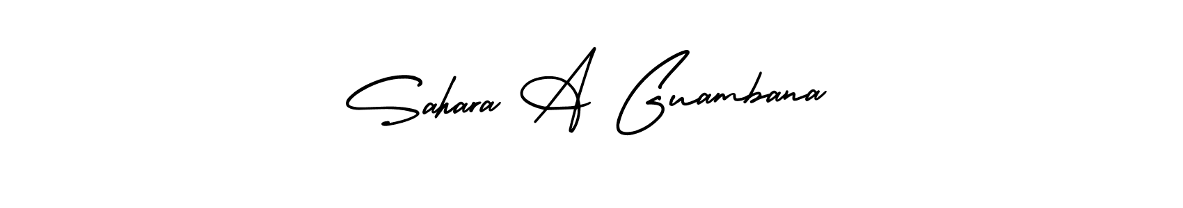 How to make Sahara A Guambana name signature. Use AmerikaSignatureDemo-Regular style for creating short signs online. This is the latest handwritten sign. Sahara A Guambana signature style 3 images and pictures png