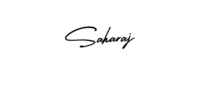 You should practise on your own different ways (AmerikaSignatureDemo-Regular) to write your name (Saharaj) in signature. don't let someone else do it for you. Saharaj signature style 3 images and pictures png