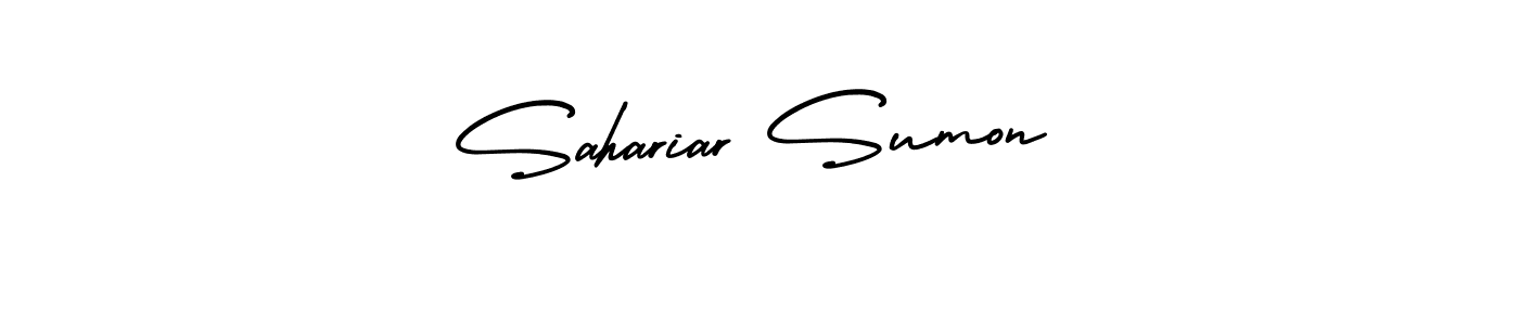 How to make Sahariar Sumon name signature. Use AmerikaSignatureDemo-Regular style for creating short signs online. This is the latest handwritten sign. Sahariar Sumon signature style 3 images and pictures png