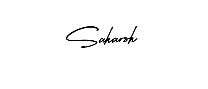 Use a signature maker to create a handwritten signature online. With this signature software, you can design (AmerikaSignatureDemo-Regular) your own signature for name Saharsh. Saharsh signature style 3 images and pictures png