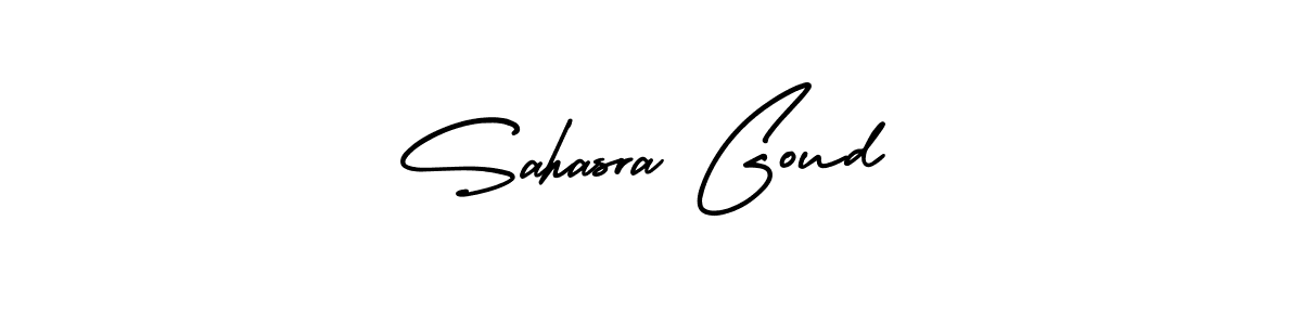 The best way (AmerikaSignatureDemo-Regular) to make a short signature is to pick only two or three words in your name. The name Sahasra Goud include a total of six letters. For converting this name. Sahasra Goud signature style 3 images and pictures png