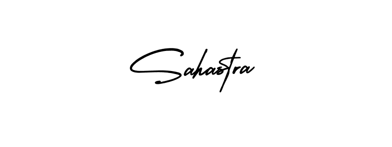 How to make Sahastra name signature. Use AmerikaSignatureDemo-Regular style for creating short signs online. This is the latest handwritten sign. Sahastra signature style 3 images and pictures png