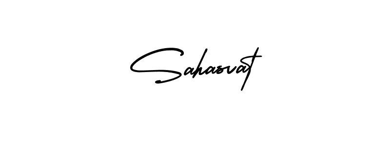 You should practise on your own different ways (AmerikaSignatureDemo-Regular) to write your name (Sahasvat) in signature. don't let someone else do it for you. Sahasvat signature style 3 images and pictures png