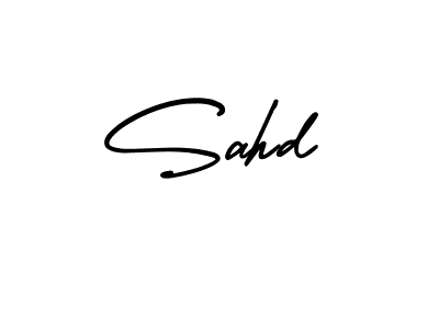 You should practise on your own different ways (AmerikaSignatureDemo-Regular) to write your name (Sahd) in signature. don't let someone else do it for you. Sahd signature style 3 images and pictures png