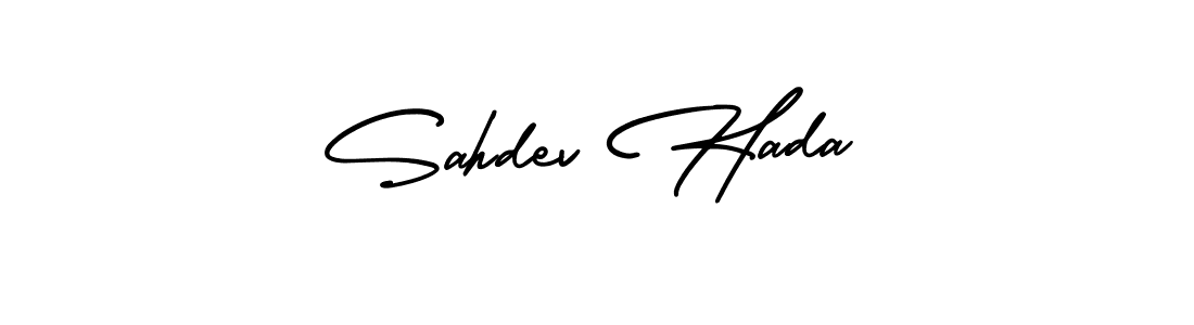 How to make Sahdev Hada signature? AmerikaSignatureDemo-Regular is a professional autograph style. Create handwritten signature for Sahdev Hada name. Sahdev Hada signature style 3 images and pictures png