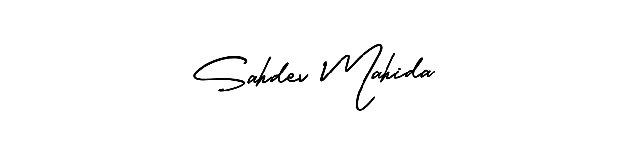 Also You can easily find your signature by using the search form. We will create Sahdev Mahida name handwritten signature images for you free of cost using AmerikaSignatureDemo-Regular sign style. Sahdev Mahida signature style 3 images and pictures png