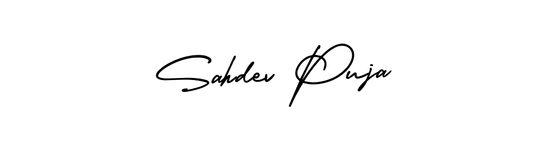 How to make Sahdev Puja signature? AmerikaSignatureDemo-Regular is a professional autograph style. Create handwritten signature for Sahdev Puja name. Sahdev Puja signature style 3 images and pictures png