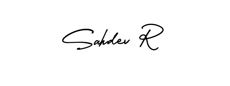 Make a beautiful signature design for name Sahdev R. With this signature (AmerikaSignatureDemo-Regular) style, you can create a handwritten signature for free. Sahdev R signature style 3 images and pictures png