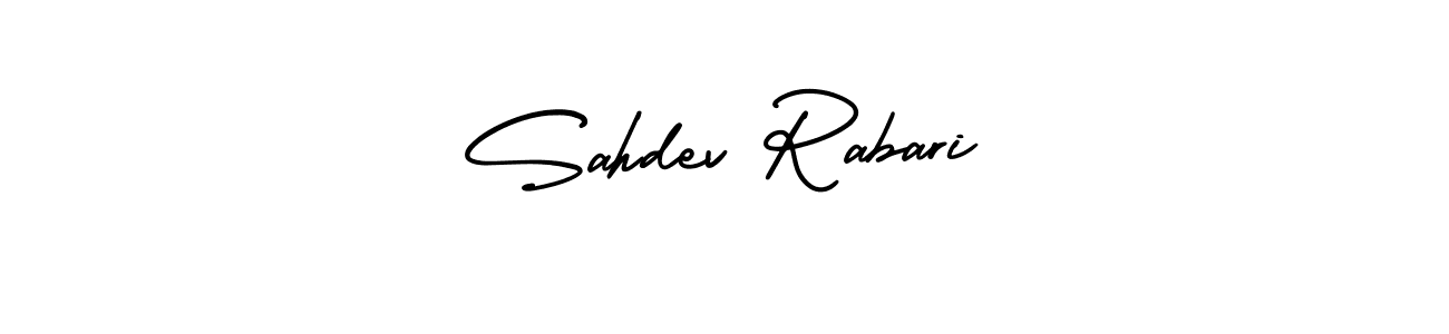 This is the best signature style for the Sahdev Rabari name. Also you like these signature font (AmerikaSignatureDemo-Regular). Mix name signature. Sahdev Rabari signature style 3 images and pictures png