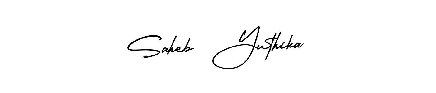 Design your own signature with our free online signature maker. With this signature software, you can create a handwritten (AmerikaSignatureDemo-Regular) signature for name Saheb  Yuthika. Saheb  Yuthika signature style 3 images and pictures png