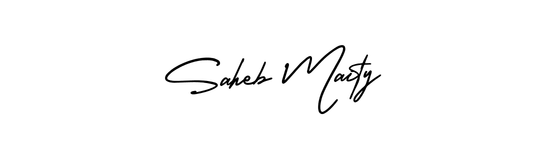 AmerikaSignatureDemo-Regular is a professional signature style that is perfect for those who want to add a touch of class to their signature. It is also a great choice for those who want to make their signature more unique. Get Saheb Maity name to fancy signature for free. Saheb Maity signature style 3 images and pictures png
