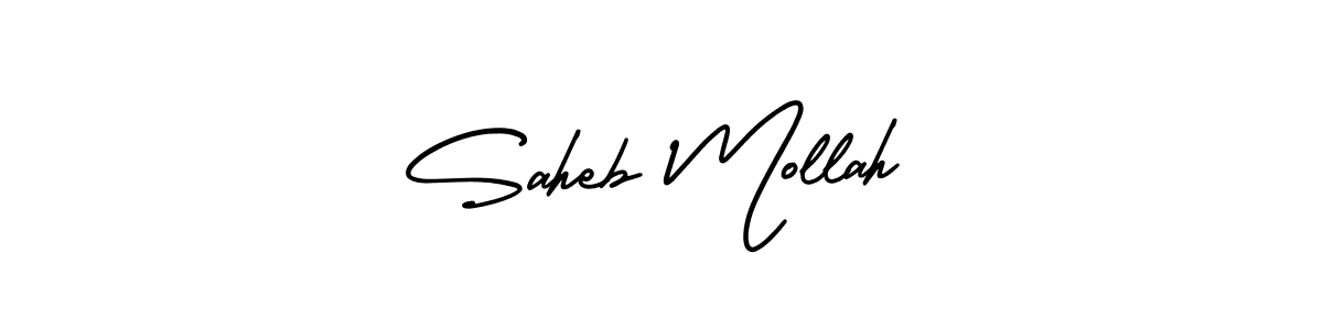 Make a beautiful signature design for name Saheb Mollah. With this signature (AmerikaSignatureDemo-Regular) style, you can create a handwritten signature for free. Saheb Mollah signature style 3 images and pictures png