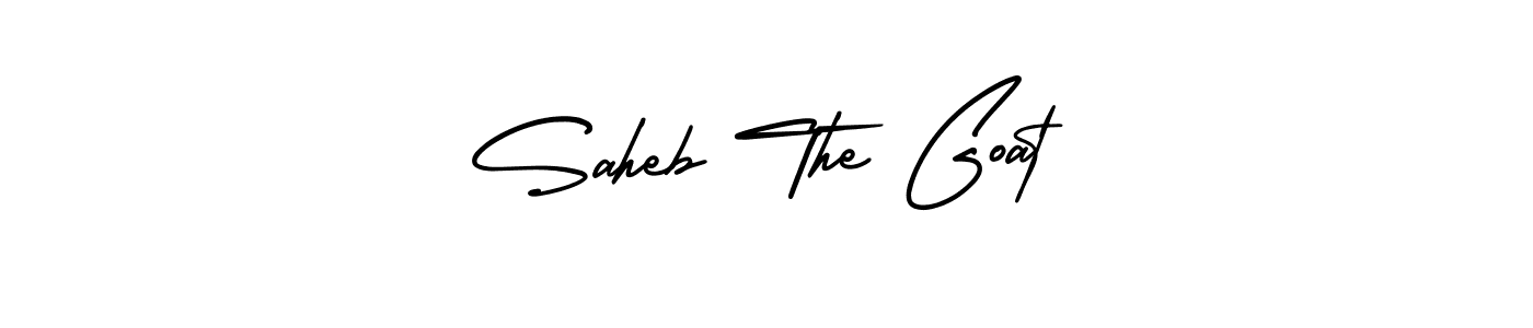 Check out images of Autograph of Saheb The Goat name. Actor Saheb The Goat Signature Style. AmerikaSignatureDemo-Regular is a professional sign style online. Saheb The Goat signature style 3 images and pictures png