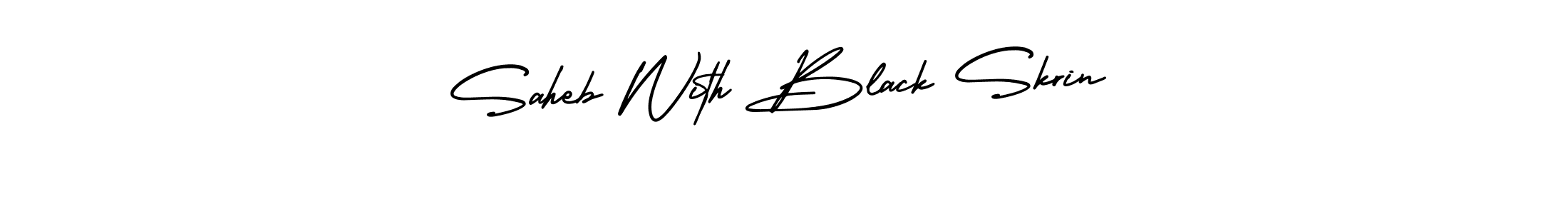 You should practise on your own different ways (AmerikaSignatureDemo-Regular) to write your name (Saheb With Black Skrin) in signature. don't let someone else do it for you. Saheb With Black Skrin signature style 3 images and pictures png