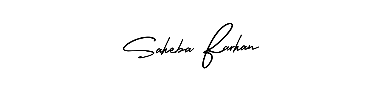 AmerikaSignatureDemo-Regular is a professional signature style that is perfect for those who want to add a touch of class to their signature. It is also a great choice for those who want to make their signature more unique. Get Saheba Farhan name to fancy signature for free. Saheba Farhan signature style 3 images and pictures png