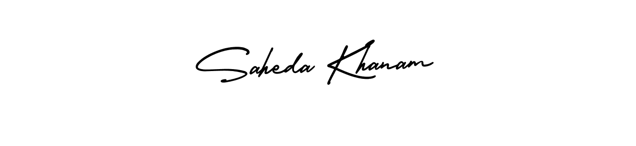 Make a beautiful signature design for name Saheda Khanam. With this signature (AmerikaSignatureDemo-Regular) style, you can create a handwritten signature for free. Saheda Khanam signature style 3 images and pictures png