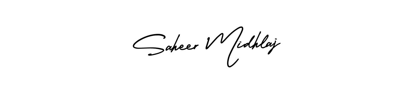How to make Saheer Midhlaj signature? AmerikaSignatureDemo-Regular is a professional autograph style. Create handwritten signature for Saheer Midhlaj name. Saheer Midhlaj signature style 3 images and pictures png