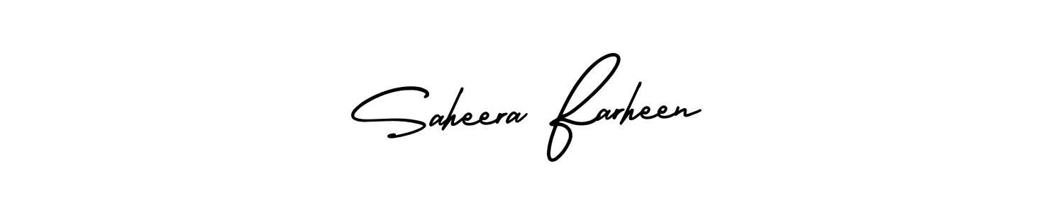 This is the best signature style for the Saheera Farheen name. Also you like these signature font (AmerikaSignatureDemo-Regular). Mix name signature. Saheera Farheen signature style 3 images and pictures png