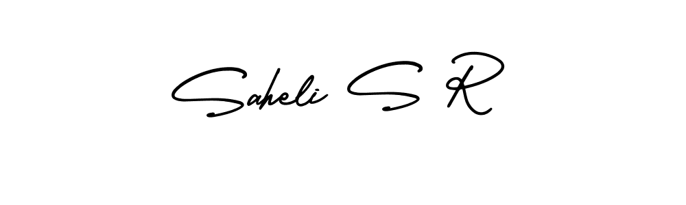 Make a short Saheli S R signature style. Manage your documents anywhere anytime using AmerikaSignatureDemo-Regular. Create and add eSignatures, submit forms, share and send files easily. Saheli S R signature style 3 images and pictures png