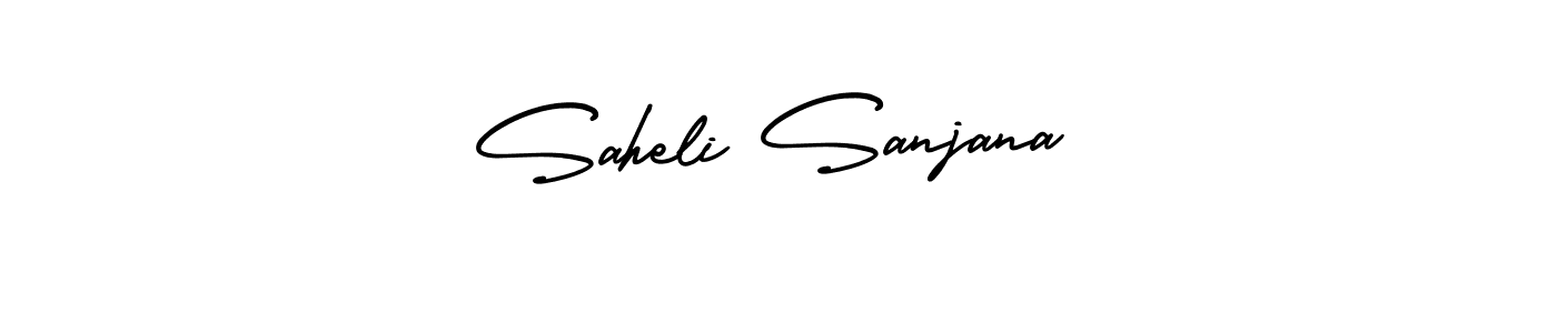 AmerikaSignatureDemo-Regular is a professional signature style that is perfect for those who want to add a touch of class to their signature. It is also a great choice for those who want to make their signature more unique. Get Saheli Sanjana name to fancy signature for free. Saheli Sanjana signature style 3 images and pictures png