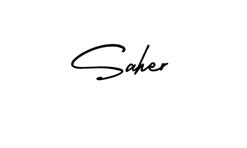 Make a beautiful signature design for name Saher. With this signature (AmerikaSignatureDemo-Regular) style, you can create a handwritten signature for free. Saher signature style 3 images and pictures png