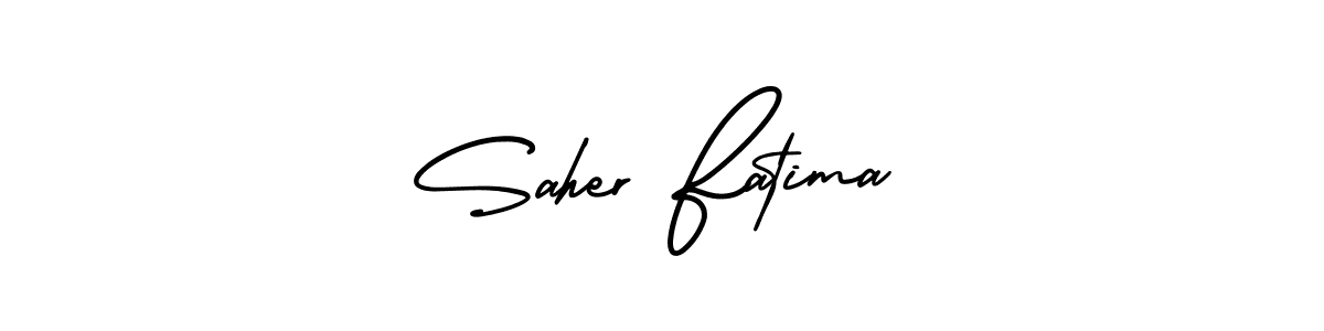 Also You can easily find your signature by using the search form. We will create Saher Fatima name handwritten signature images for you free of cost using AmerikaSignatureDemo-Regular sign style. Saher Fatima signature style 3 images and pictures png