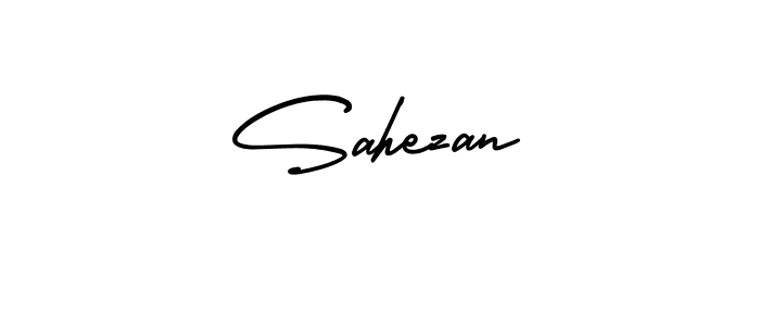You should practise on your own different ways (AmerikaSignatureDemo-Regular) to write your name (Sahezan) in signature. don't let someone else do it for you. Sahezan signature style 3 images and pictures png