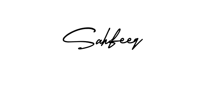 Use a signature maker to create a handwritten signature online. With this signature software, you can design (AmerikaSignatureDemo-Regular) your own signature for name Sahfeeq. Sahfeeq signature style 3 images and pictures png