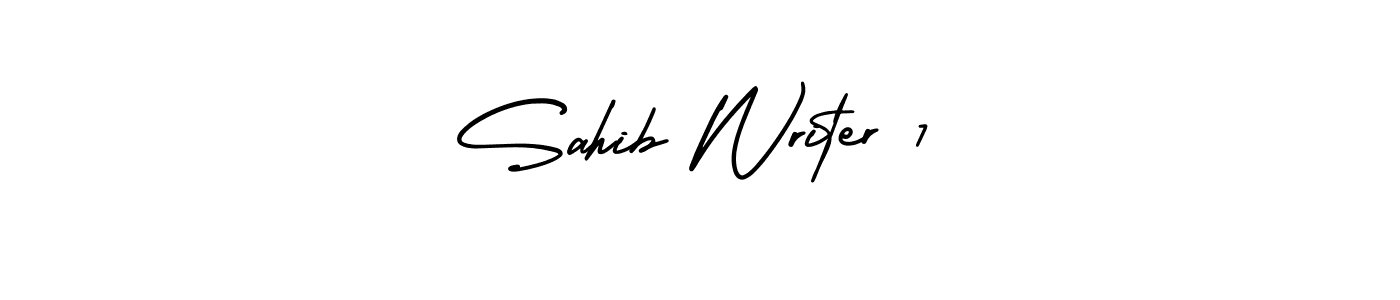 Check out images of Autograph of Sahib Writer 7 name. Actor Sahib Writer 7 Signature Style. AmerikaSignatureDemo-Regular is a professional sign style online. Sahib Writer 7 signature style 3 images and pictures png