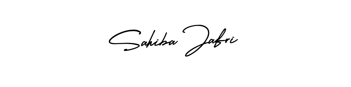 The best way (AmerikaSignatureDemo-Regular) to make a short signature is to pick only two or three words in your name. The name Sahiba Jafri include a total of six letters. For converting this name. Sahiba Jafri signature style 3 images and pictures png