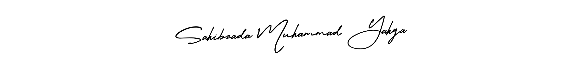 AmerikaSignatureDemo-Regular is a professional signature style that is perfect for those who want to add a touch of class to their signature. It is also a great choice for those who want to make their signature more unique. Get Sahibzada Muhammad Yahya name to fancy signature for free. Sahibzada Muhammad Yahya signature style 3 images and pictures png