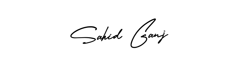 if you are searching for the best signature style for your name Sahid Ganj. so please give up your signature search. here we have designed multiple signature styles  using AmerikaSignatureDemo-Regular. Sahid Ganj signature style 3 images and pictures png