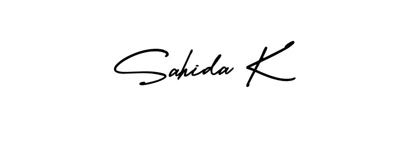 Similarly AmerikaSignatureDemo-Regular is the best handwritten signature design. Signature creator online .You can use it as an online autograph creator for name Sahida K. Sahida K signature style 3 images and pictures png
