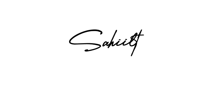 You should practise on your own different ways (AmerikaSignatureDemo-Regular) to write your name (Sahiilt) in signature. don't let someone else do it for you. Sahiilt signature style 3 images and pictures png