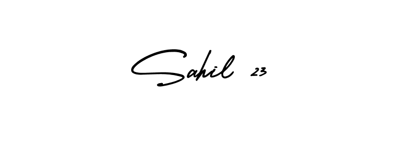 This is the best signature style for the Sahil 23 name. Also you like these signature font (AmerikaSignatureDemo-Regular). Mix name signature. Sahil 23 signature style 3 images and pictures png