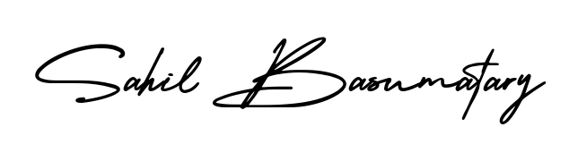 Discover how Sahil Basumatary looks in an executive cursive font (AmerikaSignatureDemo-Regular). Perfect for legal documents, invoices, and certificates. Sahil Basumatary signature style 3 images and pictures png