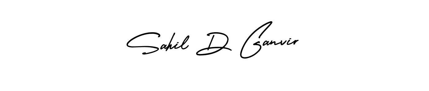 This is the best signature style for the Sahil D Ganvir name. Also you like these signature font (AmerikaSignatureDemo-Regular). Mix name signature. Sahil D Ganvir signature style 3 images and pictures png
