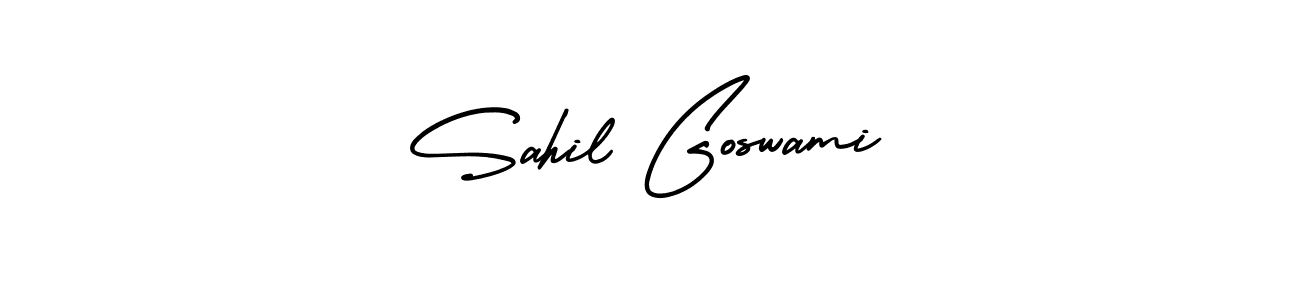 Use a signature maker to create a handwritten signature online. With this signature software, you can design (AmerikaSignatureDemo-Regular) your own signature for name Sahil Goswami. Sahil Goswami signature style 3 images and pictures png