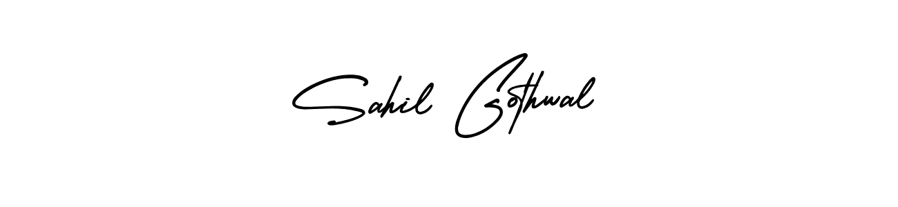 Sahil Gothwal stylish signature style. Best Handwritten Sign (AmerikaSignatureDemo-Regular) for my name. Handwritten Signature Collection Ideas for my name Sahil Gothwal. Sahil Gothwal signature style 3 images and pictures png