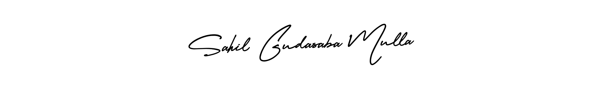 This is the best signature style for the Sahil Gudasaba Mulla name. Also you like these signature font (AmerikaSignatureDemo-Regular). Mix name signature. Sahil Gudasaba Mulla signature style 3 images and pictures png