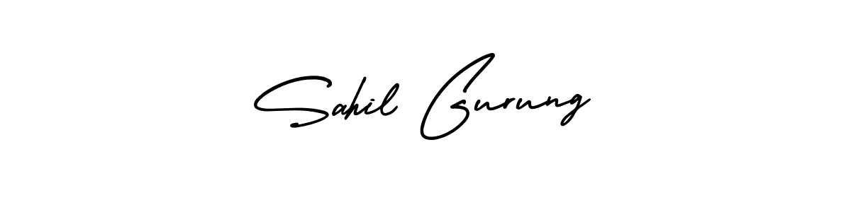 How to Draw Sahil Gurung signature style? AmerikaSignatureDemo-Regular is a latest design signature styles for name Sahil Gurung. Sahil Gurung signature style 3 images and pictures png