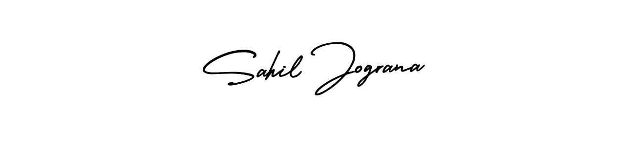 This is the best signature style for the Sahil Jograna name. Also you like these signature font (AmerikaSignatureDemo-Regular). Mix name signature. Sahil Jograna signature style 3 images and pictures png