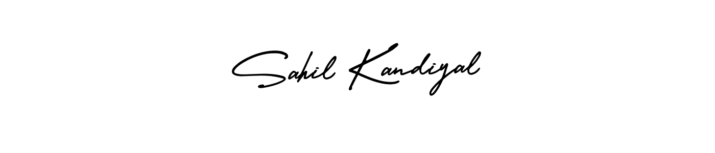 The best way (AmerikaSignatureDemo-Regular) to make a short signature is to pick only two or three words in your name. The name Sahil Kandiyal include a total of six letters. For converting this name. Sahil Kandiyal signature style 3 images and pictures png