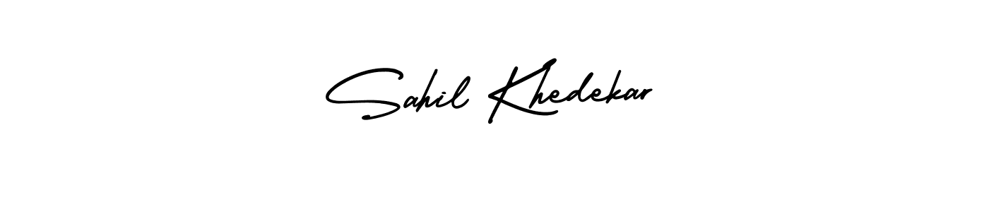 Make a beautiful signature design for name Sahil Khedekar. With this signature (AmerikaSignatureDemo-Regular) style, you can create a handwritten signature for free. Sahil Khedekar signature style 3 images and pictures png