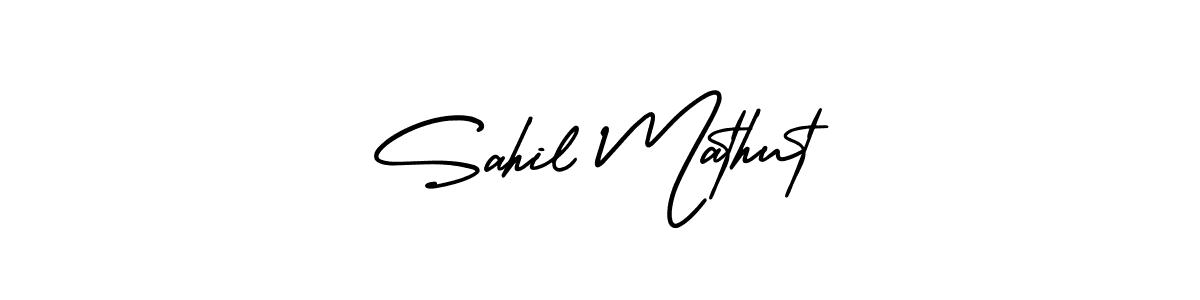 Use a signature maker to create a handwritten signature online. With this signature software, you can design (AmerikaSignatureDemo-Regular) your own signature for name Sahil Mathut. Sahil Mathut signature style 3 images and pictures png